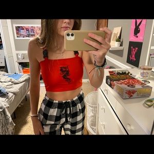 Red snake tank top